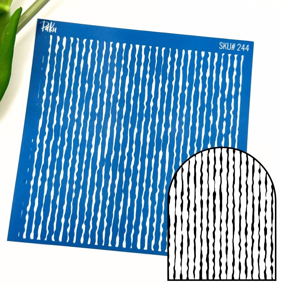 Abstract Stripes Silkscreen Stencil | Wiggly Lines Pattern - 
