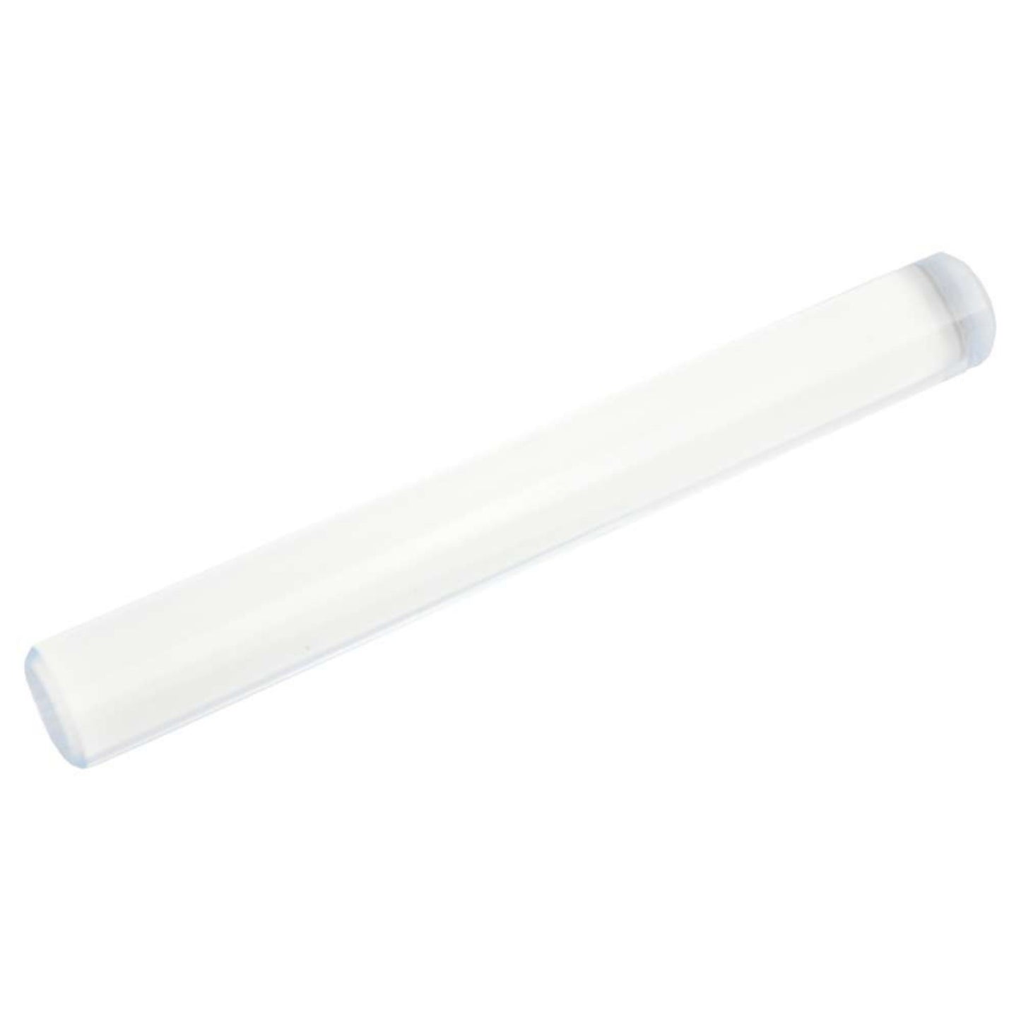 White sculpey acrylic rolling pin on a white background