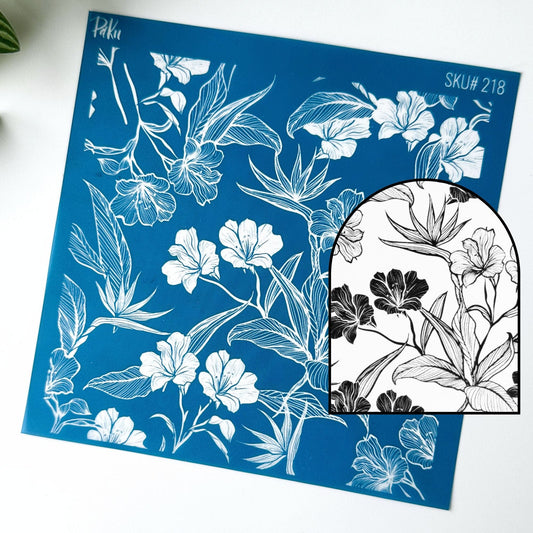 bird of paradise silkscreen for polymer clay jewellery makers