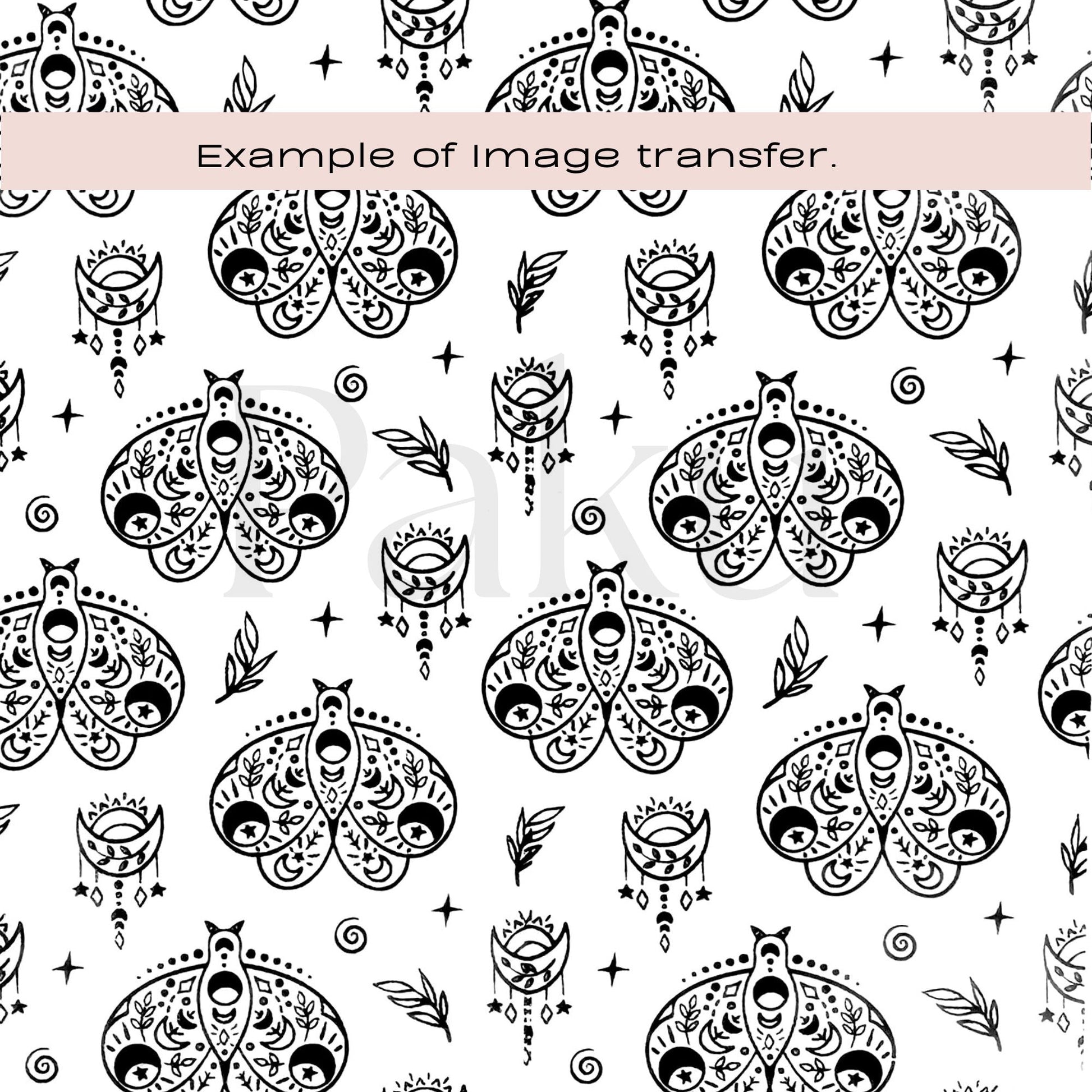 boho butterfly / moth silkscreen stencil  for polymer clay jewellery makers