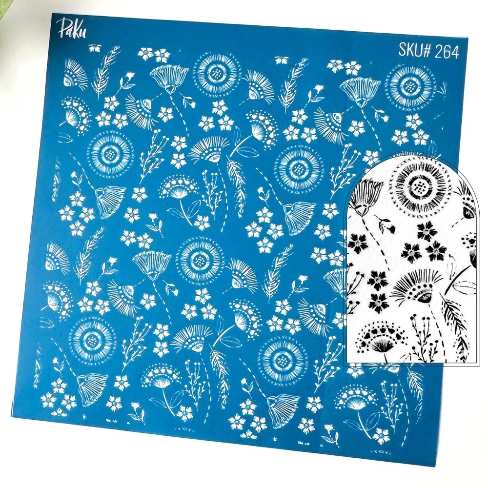 Boho Flowers Silkscreen Stencil -