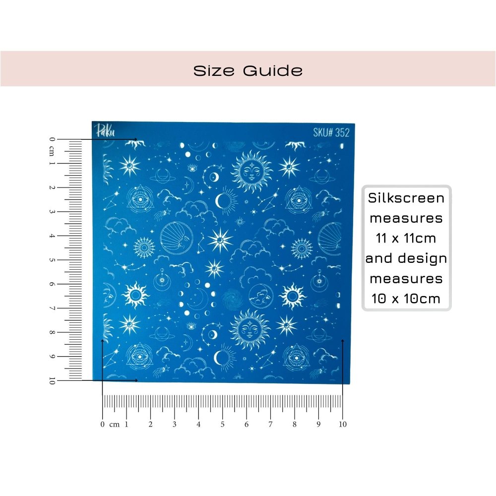 Boho Sun & Moon Silkscreen Stencil - 