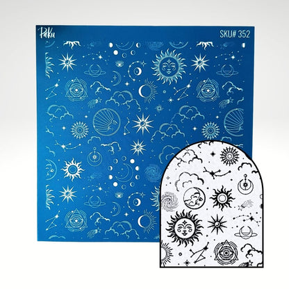 Boho Sun & Moon Silkscreen Stencil - 