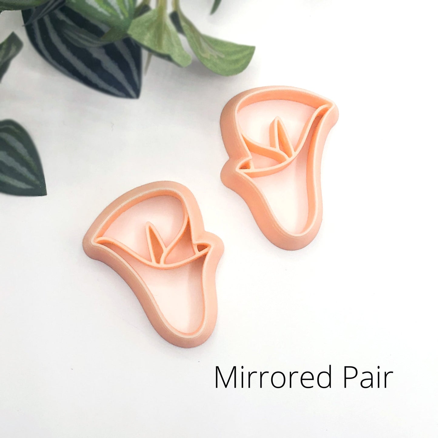 Calla liliy flower clay cutter for jewellery makers - mirror pair