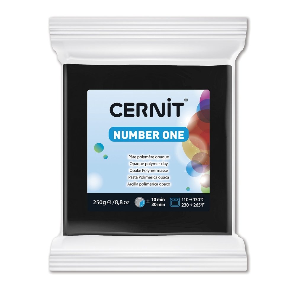 Cernit Polymer Clay 250g | Number One - 100 Black -