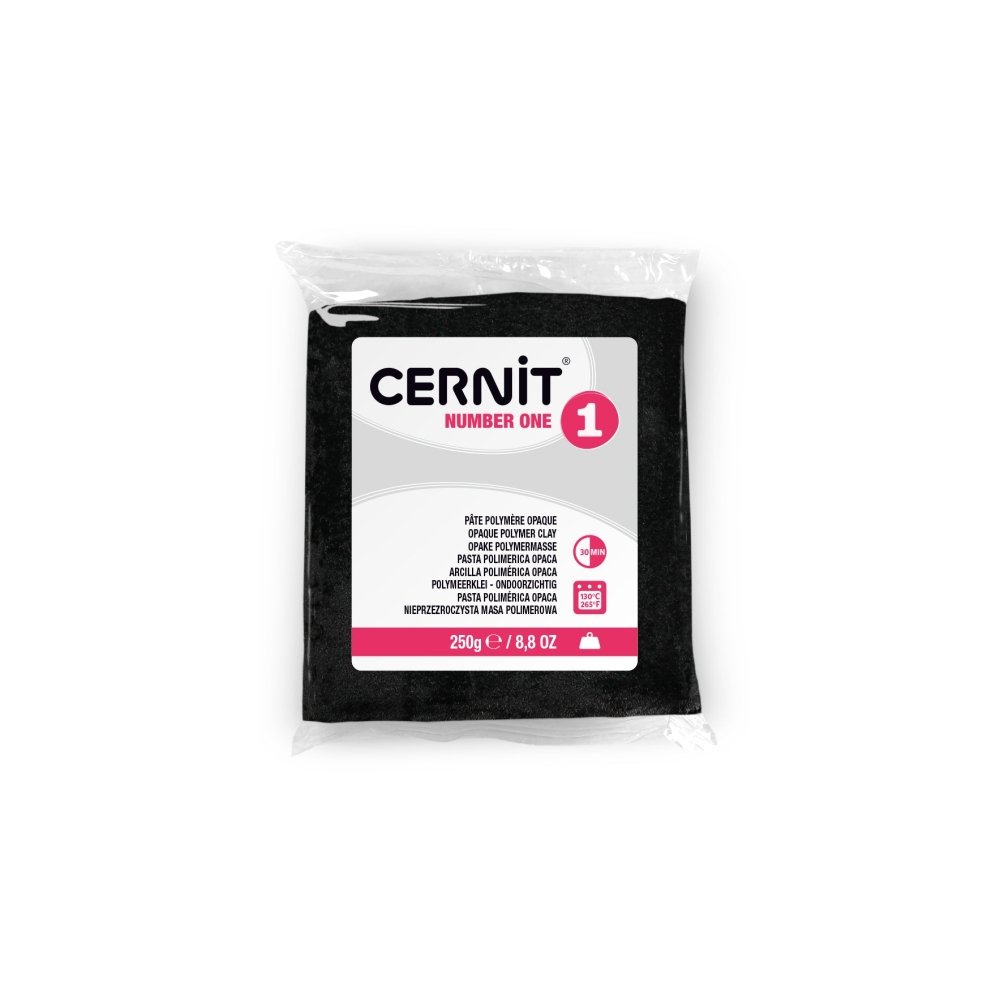 Cernit Polymer Clay 250g | Number One - 100 Black -