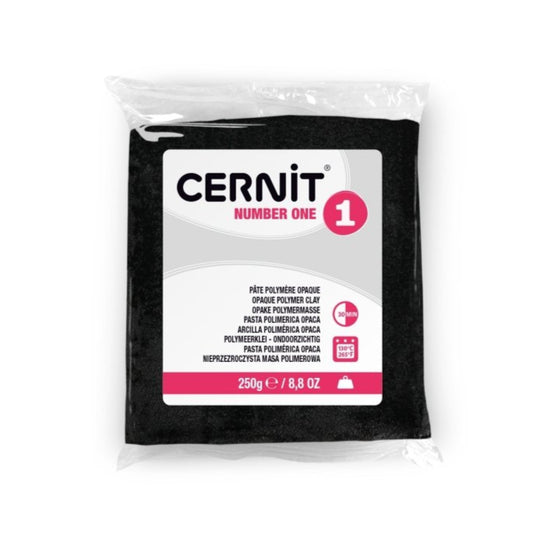 Cernit Polymer Clay 250g | Number One - 100 Black -