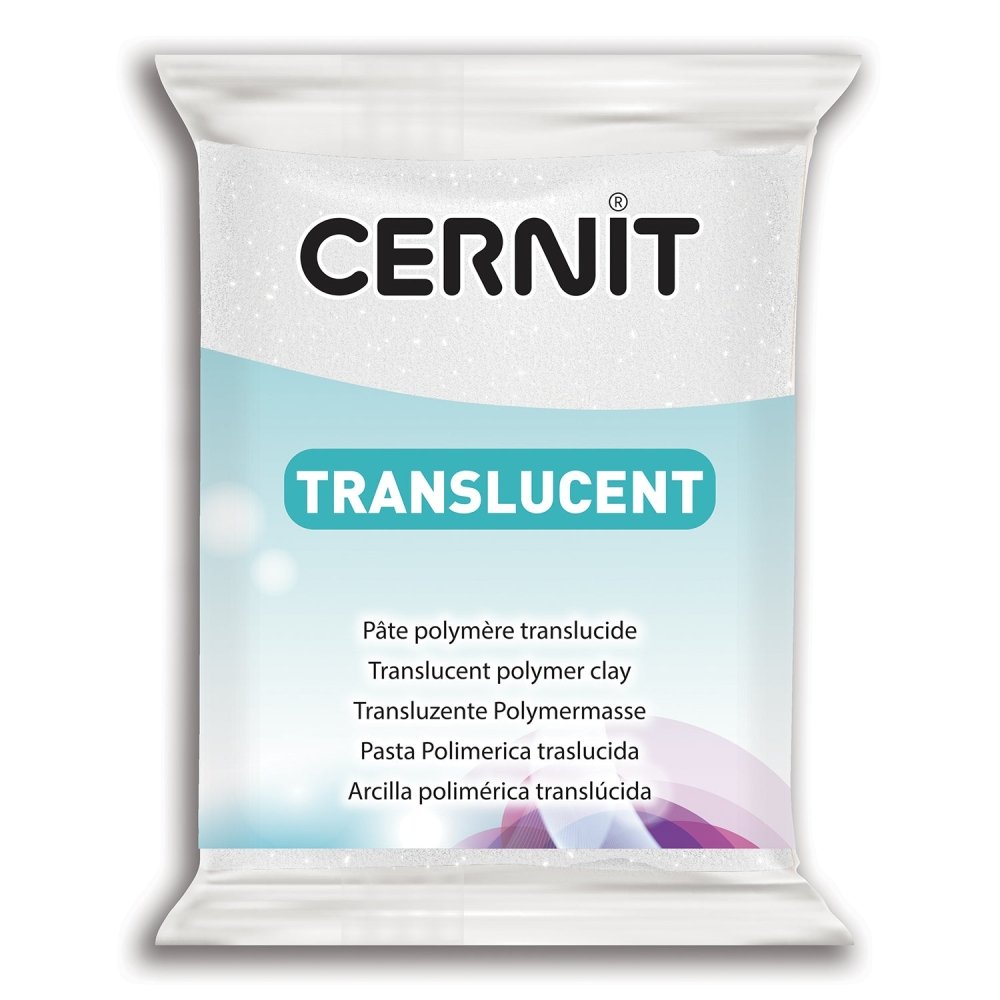Cernit Polymer Clay 56g | Translucent - 010 Glitter White -