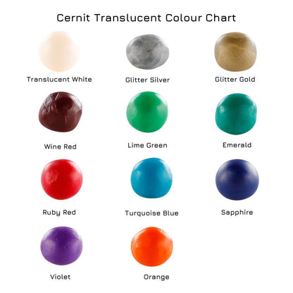 Cernit Polymer Clay 56g | Translucent - 080 Glitter Silver -