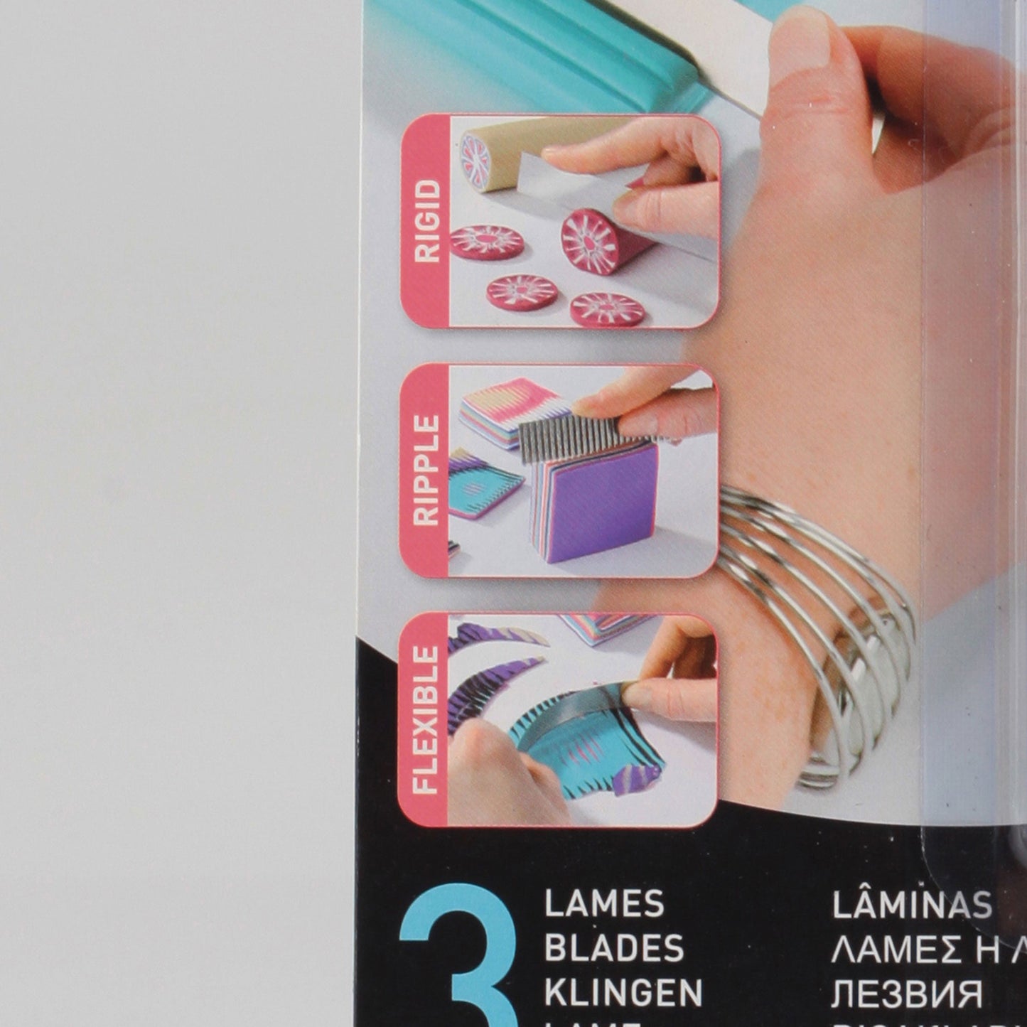 Cernit Slicer Blades | Flexible, Rigid & Ripple | Set of Three - for polymer clay
