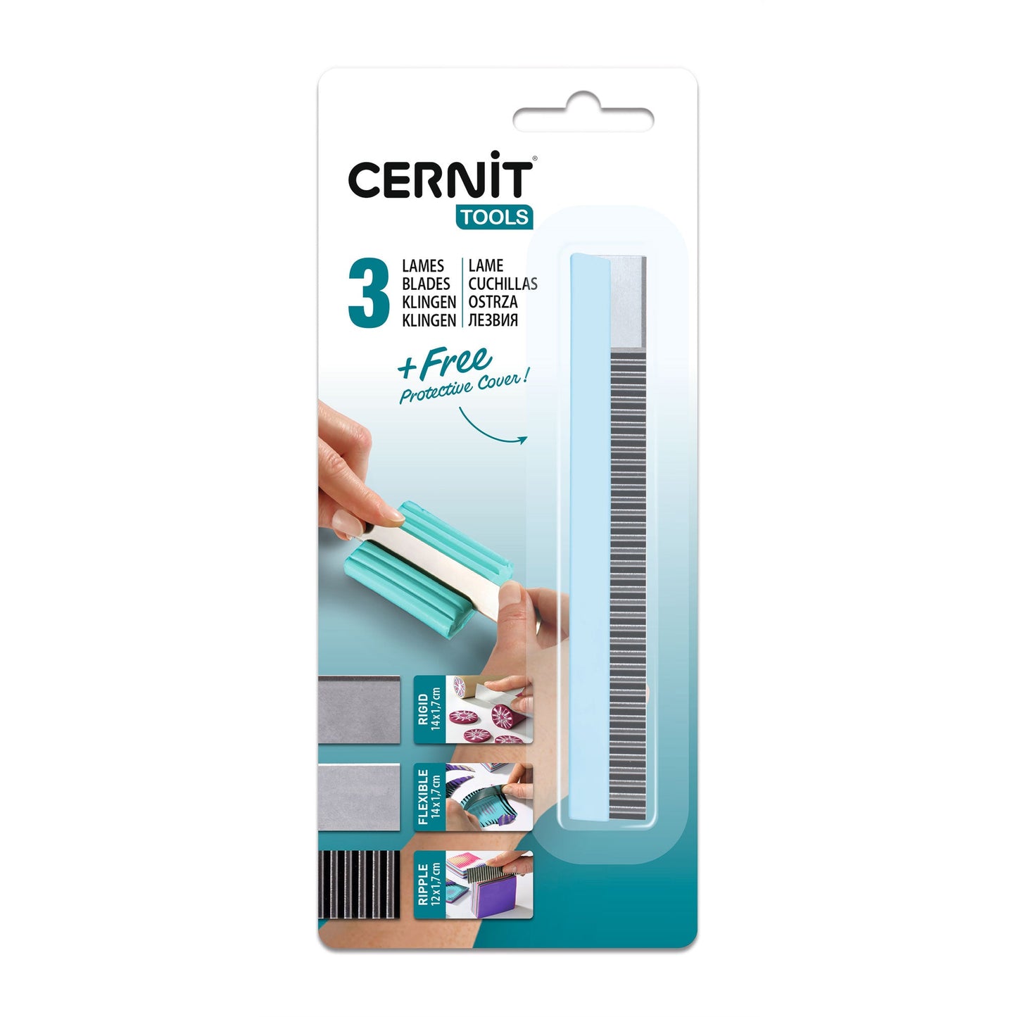 Cernit Slicer Blades | Flexible, Rigid & Ripple | Set of Three - for polymer clay
