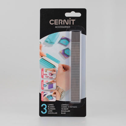 Cernit Slicer Blades | Flexible, Rigid & Ripple | Set of Three - for polymer clay