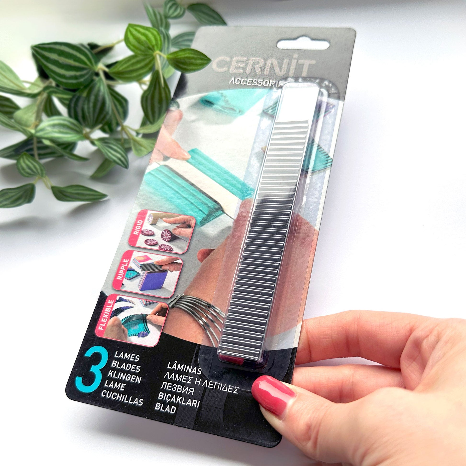 Cernit Slicer Blades | Flexible, Rigid & Ripple | Set of Three - for polymer clay