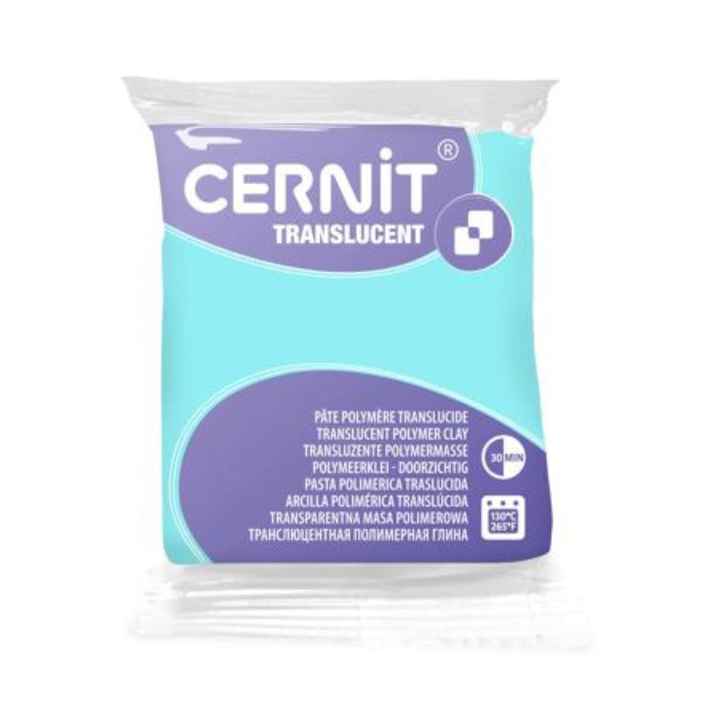 Cernit Translucent polymer clay in colour jade. A fresh, translucent blue-green inspired by natural jade stone, Jade cures to a softly luminous finish with beautiful depth and clarity. Its tone makes it ideal for faux stone effects.