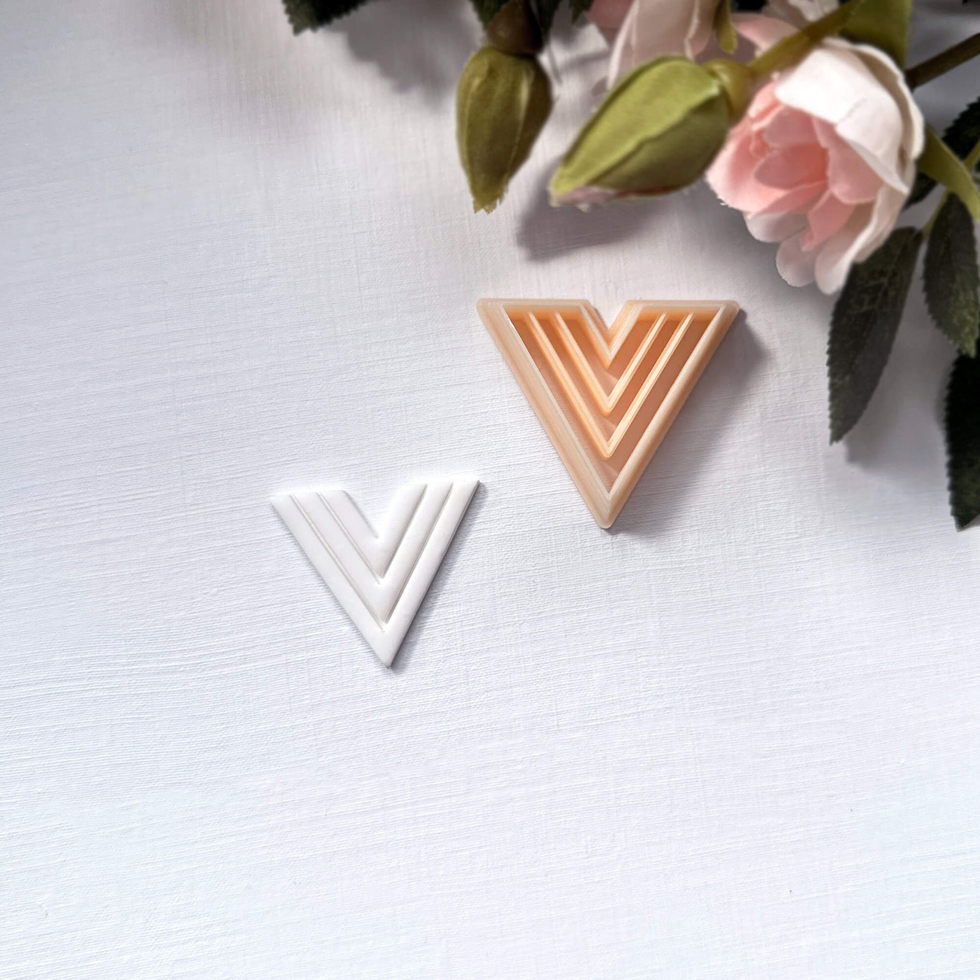 Chevron dart clay cutter, triangle shape 3d printed cutting tool for handmade polymer clay jewellery makers