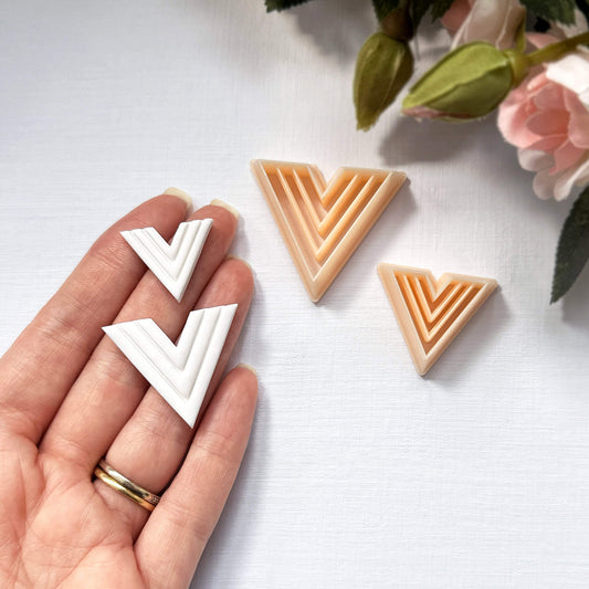 Chevron dart clay cutter, triangle shape 3d printed cutting tool for handmade polymer clay jewellery makers