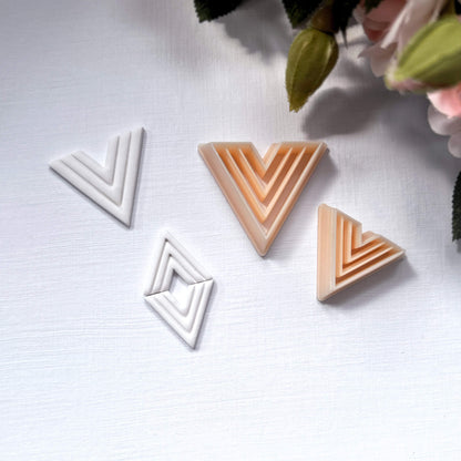 Chevron dart clay cutter, triangle shape 3d printed cutting tool for handmade polymer clay jewellery makers