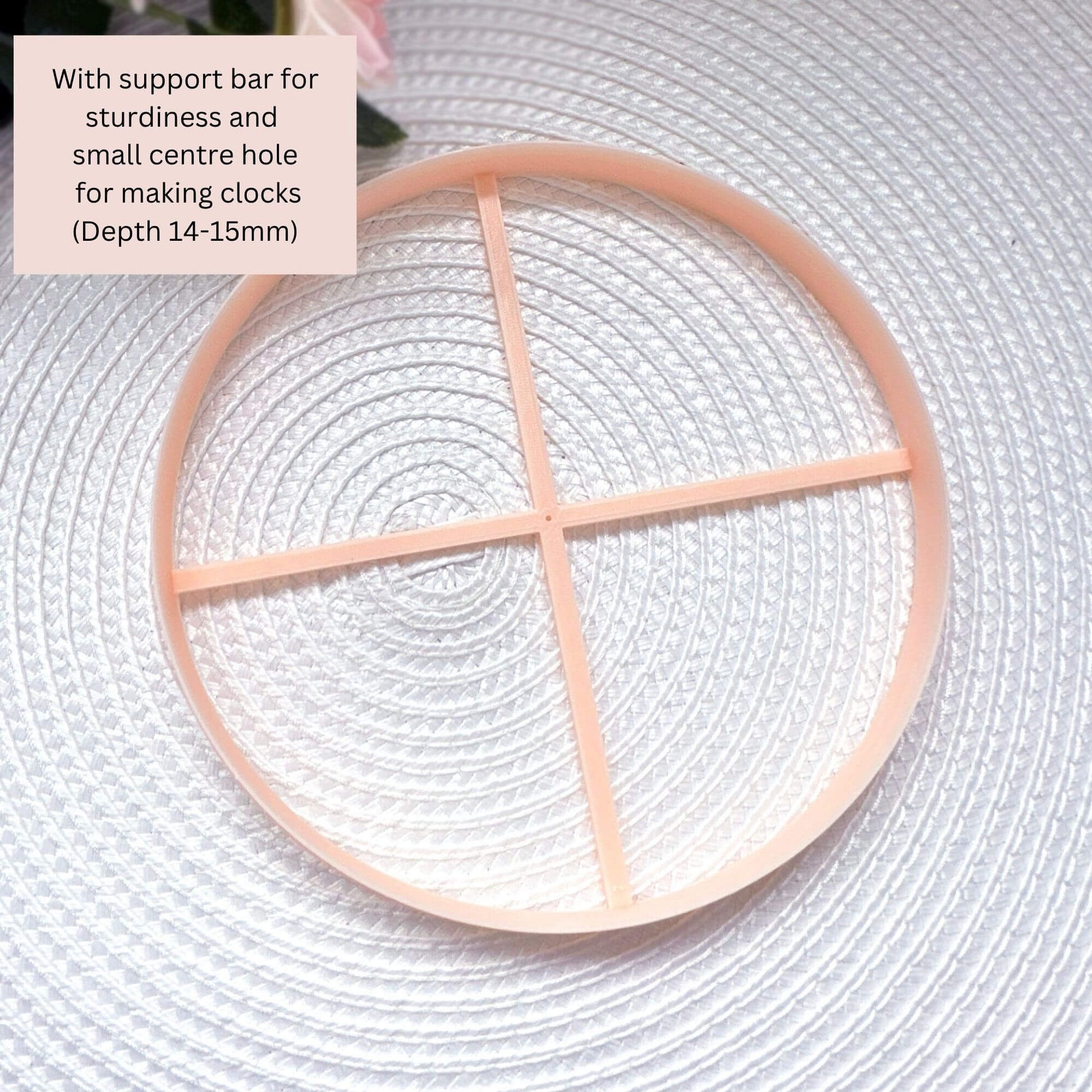 Large circle clay cutter for pottery, polymer and airdry clay. The circle is  on a white background.
