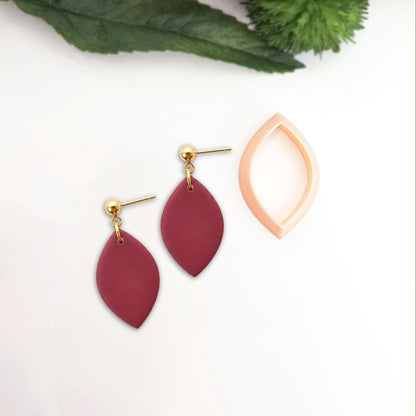 Oval Marquise Clay Cutter - with the polymer clay earrings made using it