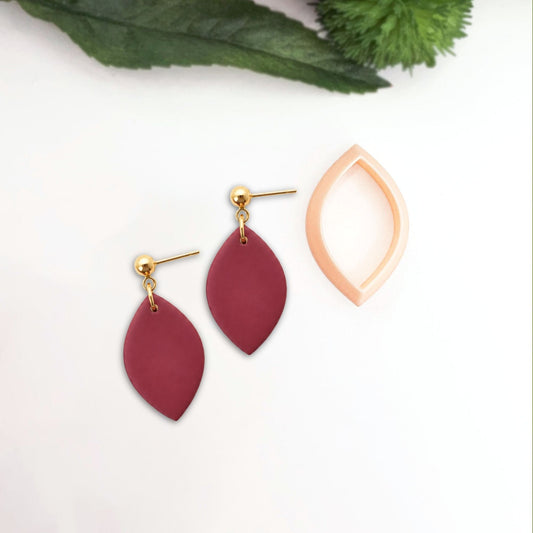 Oval Marquise Clay Cutter - with the polymer clay earrings made using it