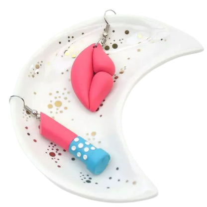 earrings made using sculpey premo blush polymer clay