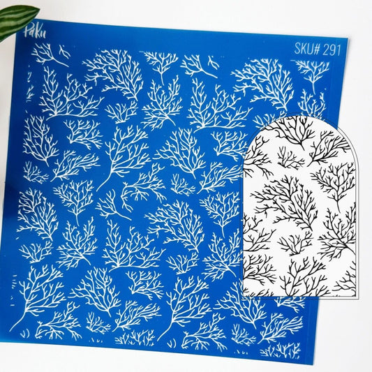 Coral Silkscreen Stencil | Flowing Reef -