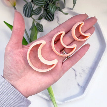Crescent Moon Clay Cutter - for polymer clay in 50mm, 40mm, 30mm.