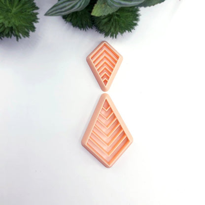 Diamond Kite Clay Cutter | Art Deco Chevron Design - 