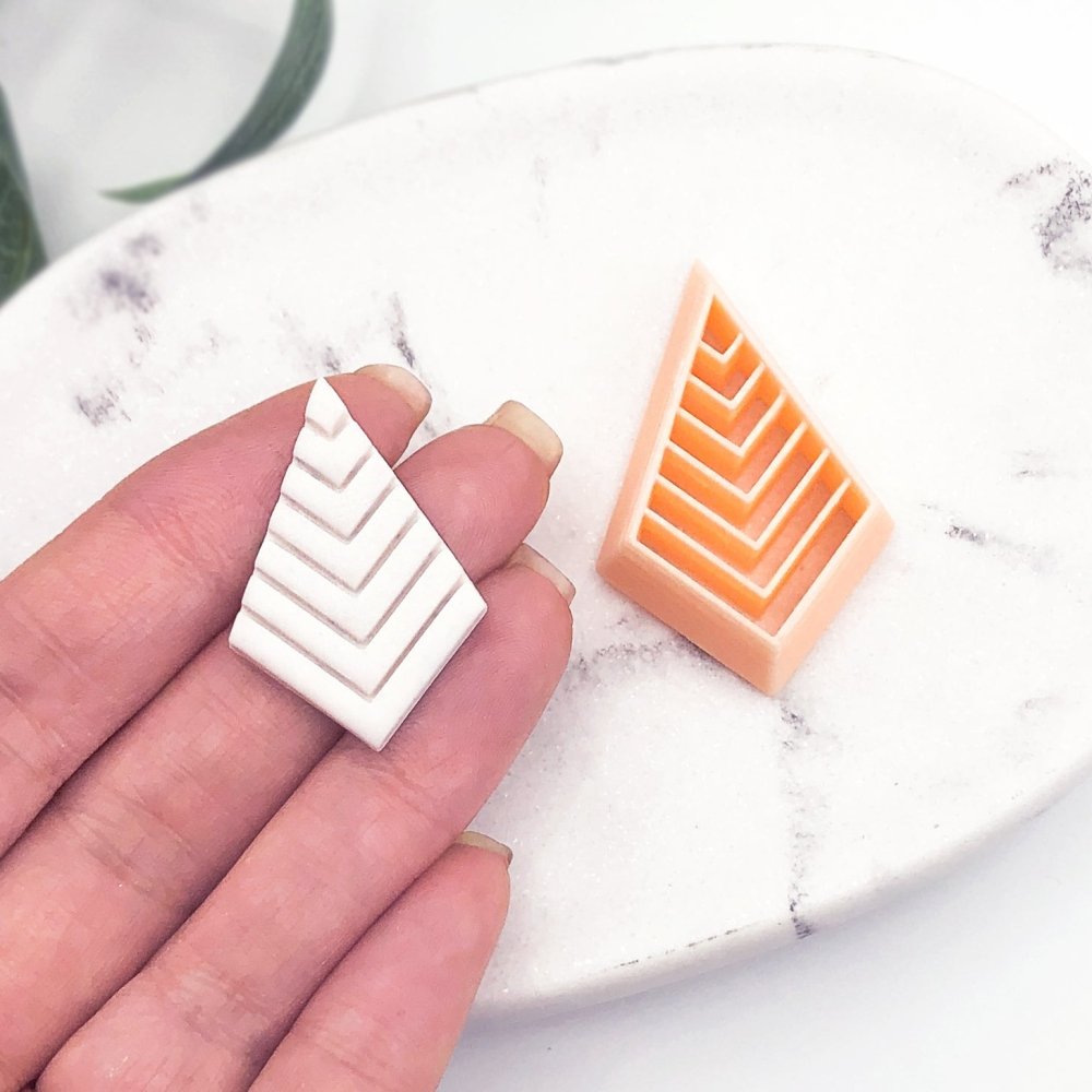Diamond Kite Clay Cutter | Art Deco Chevron Design - 