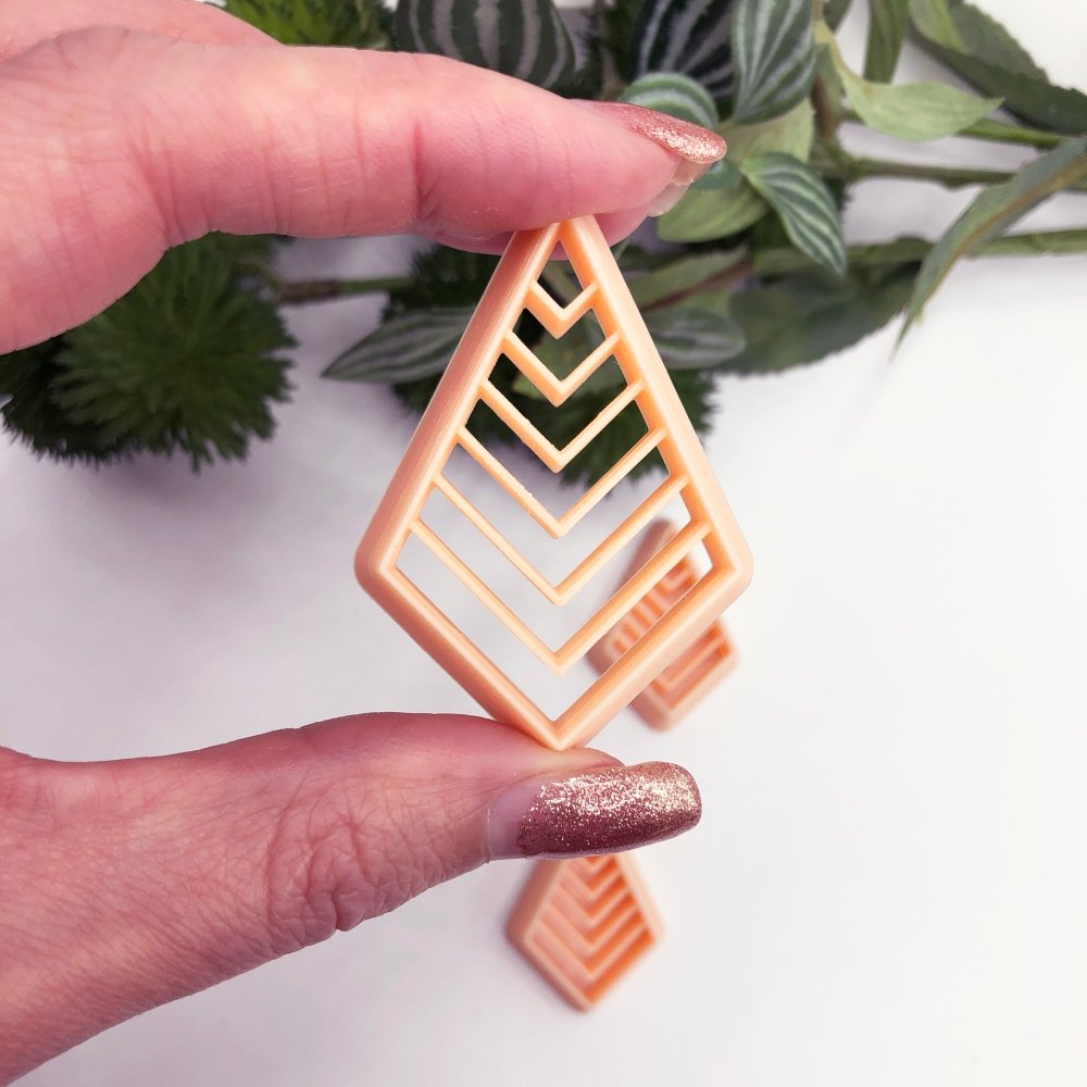Diamond Kite Clay Cutter | Art Deco Chevron Design - 
