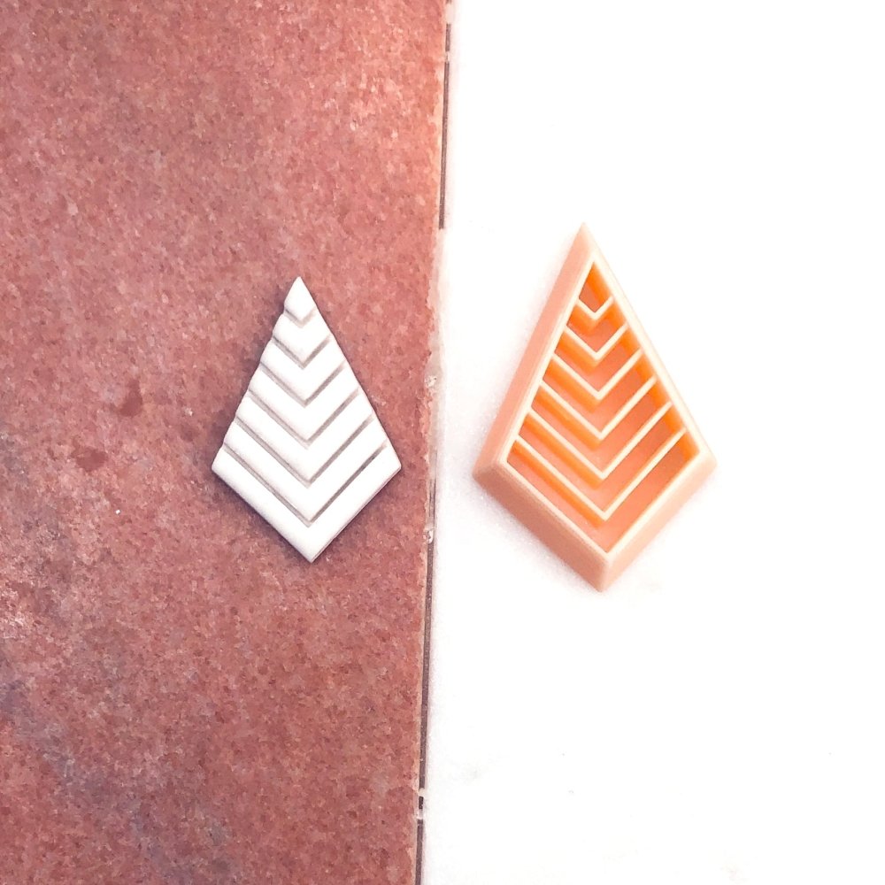 Diamond Kite Clay Cutter | Art Deco Chevron Design - 