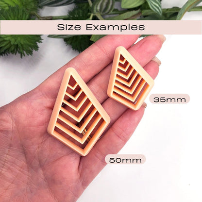 Diamond Kite Clay Cutter | Art Deco Chevron Design - 