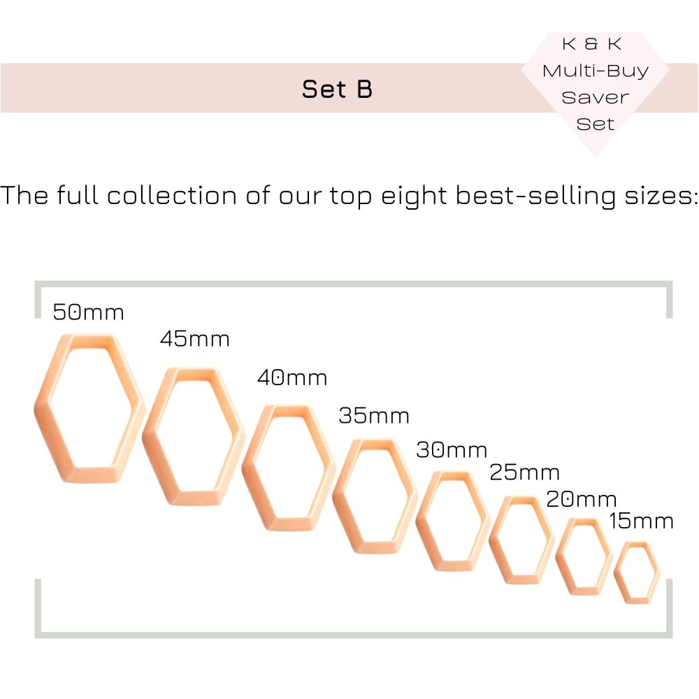 Faceted Gem Clay Cutter | 6 aFces / Sides Geometric Shape. - 