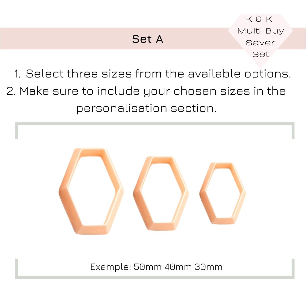 Faceted Gem Clay Cutter | 6 aFces / Sides Geometric Shape. - 