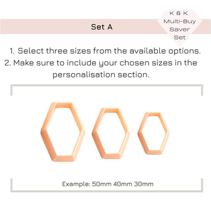 Faceted Gem Clay Cutter | 6 aFces / Sides Geometric Shape. - 