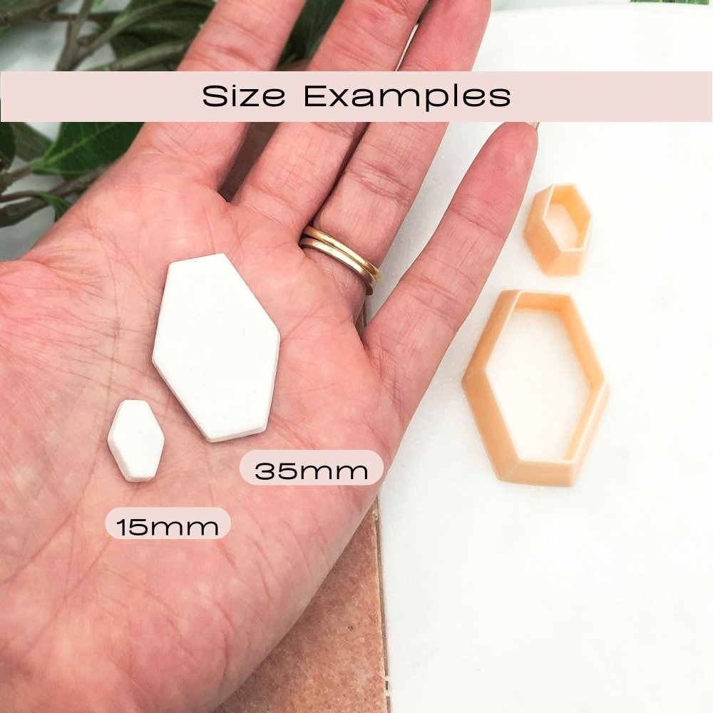 Faceted Gem Clay Cutter | 6 aFces / Sides Geometric Shape. - 