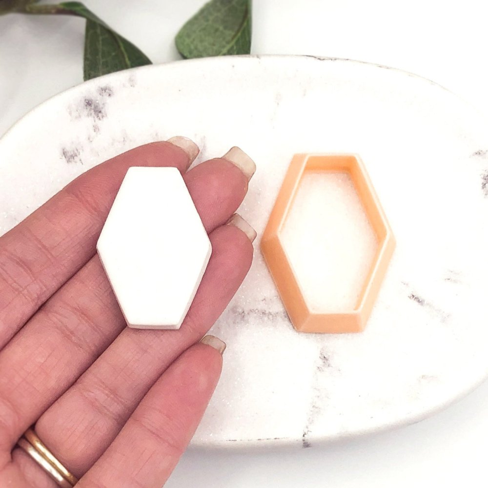 Faceted Gem Clay Cutter | 6 aFces / Sides Geometric Shape. - 