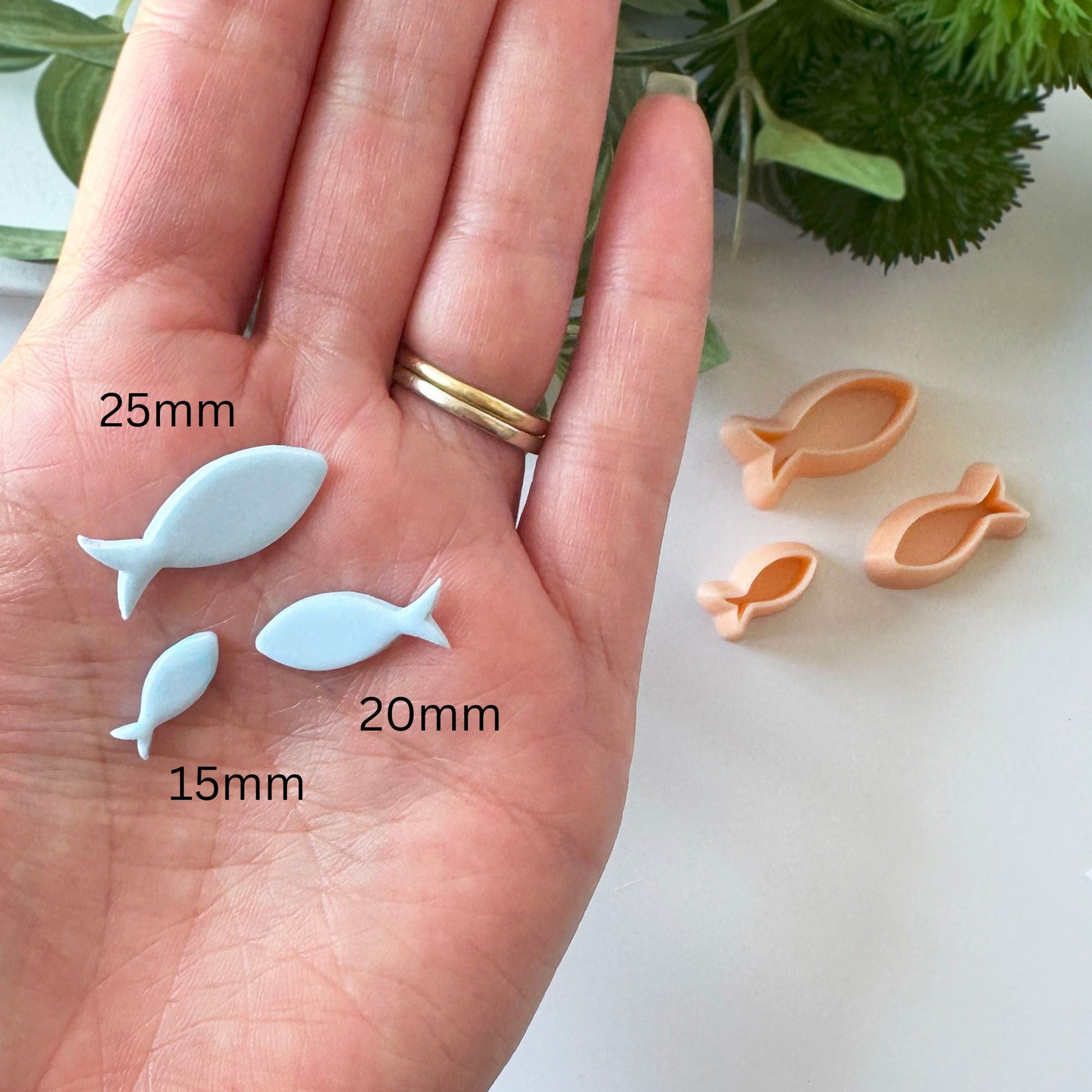 Fish clay cutter with the polymer clay cut outs