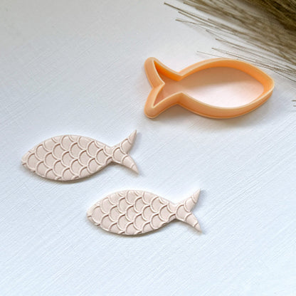 Fish clay cutter with the polymer clay cut outs