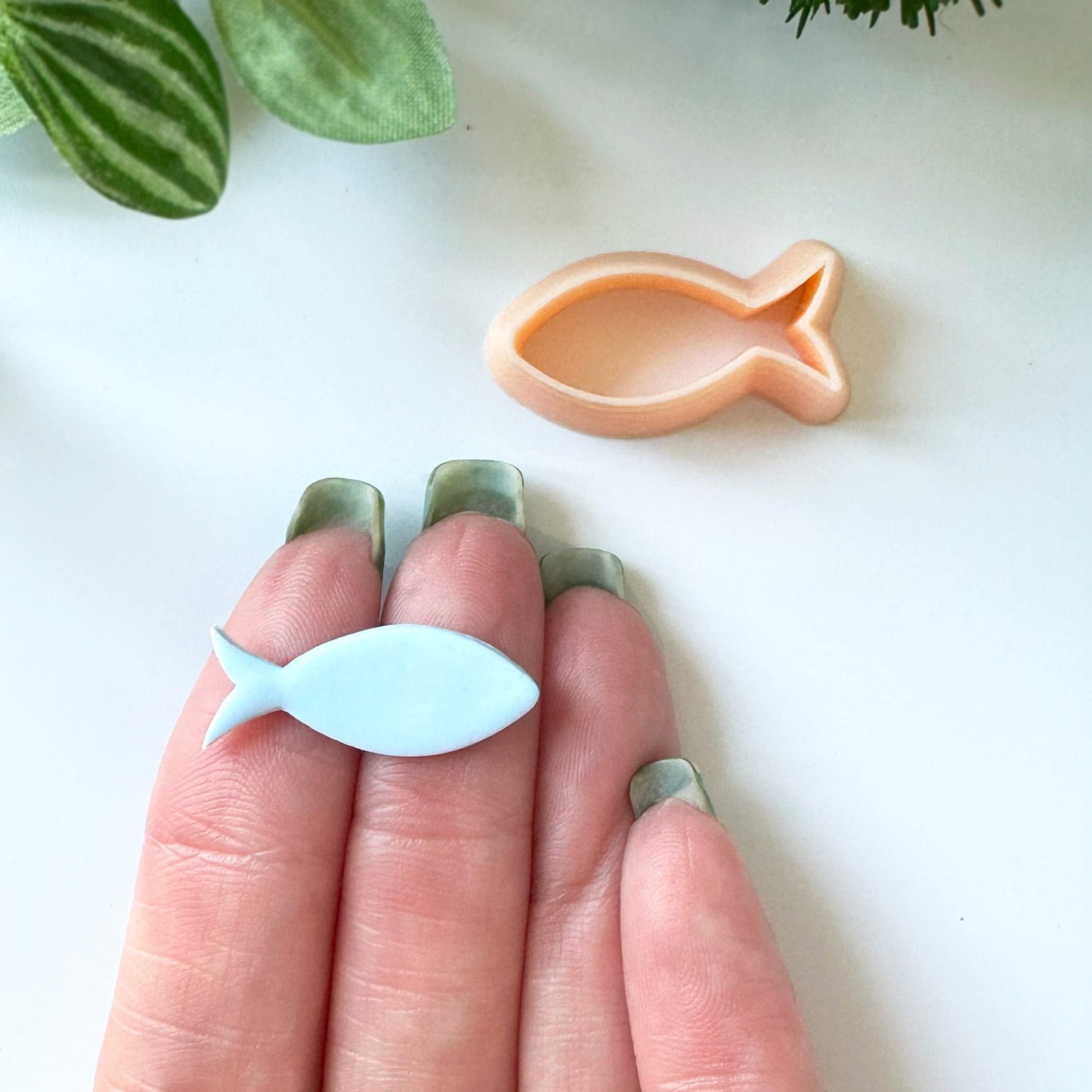 Fish clay cutter with the polymer clay cut outs