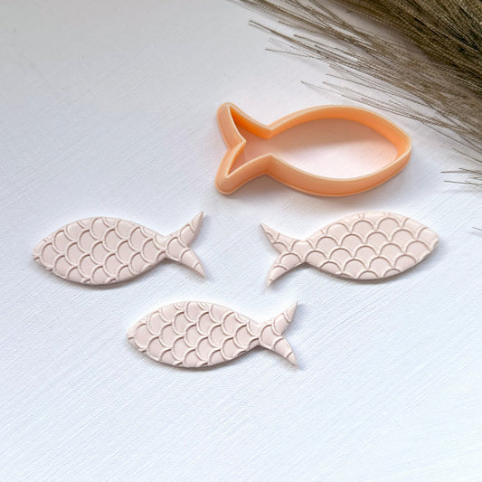 Fish clay cutter with the polymer clay cut outs