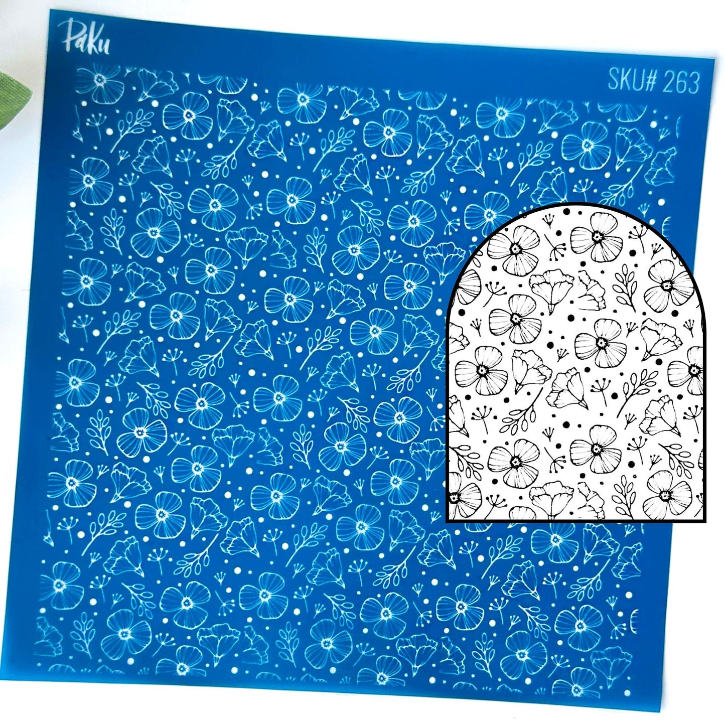 Floral Background Silkscreen Stencil | Flowers Pattern -