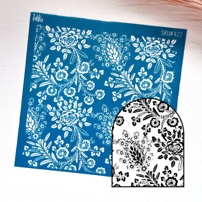 floral embroidery silkscreen for clay