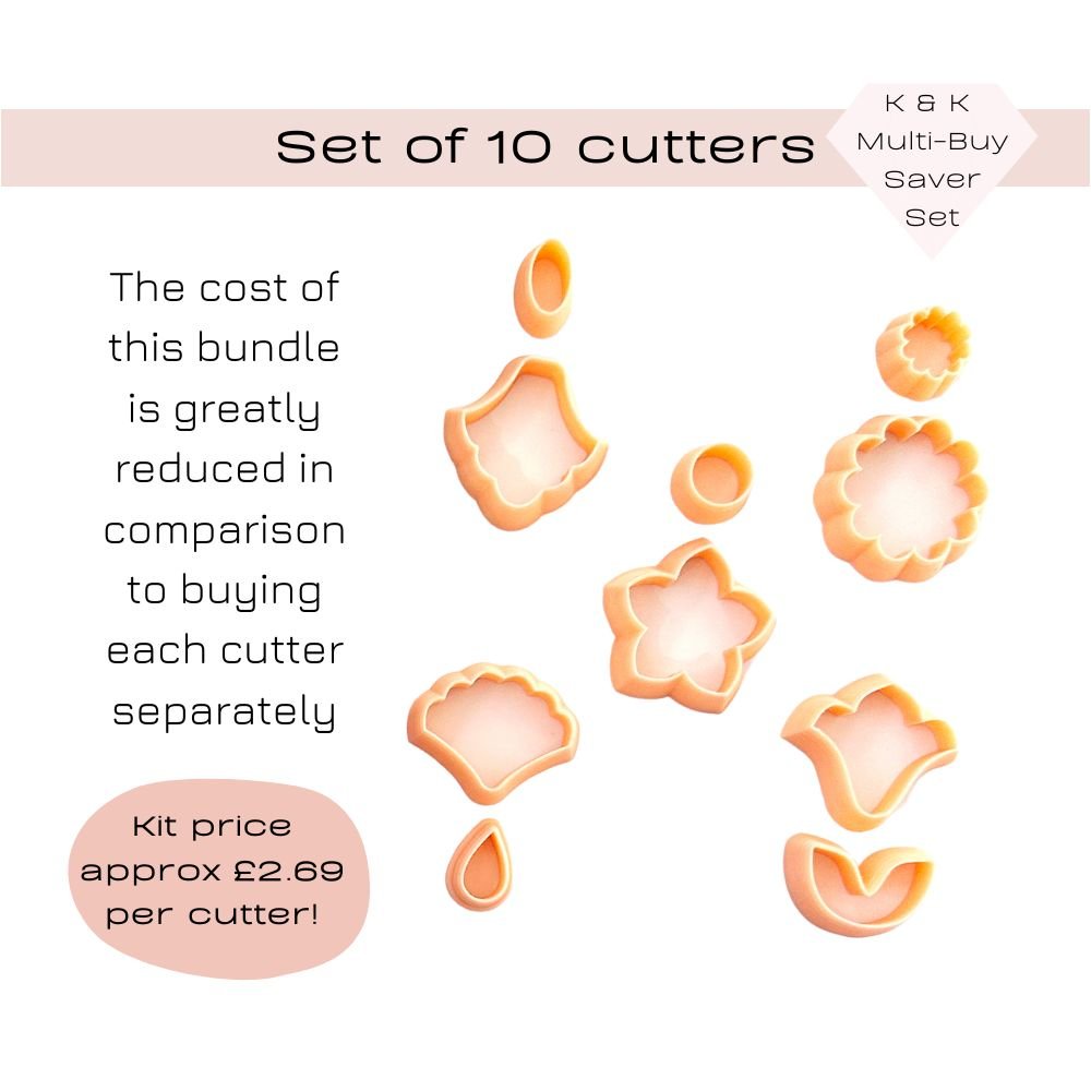 Florals Clay Cutter Starter Kit | 10 Piece Set - 