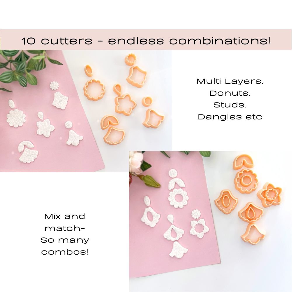Florals Clay Cutter Starter Kit | 10 Piece Set - 