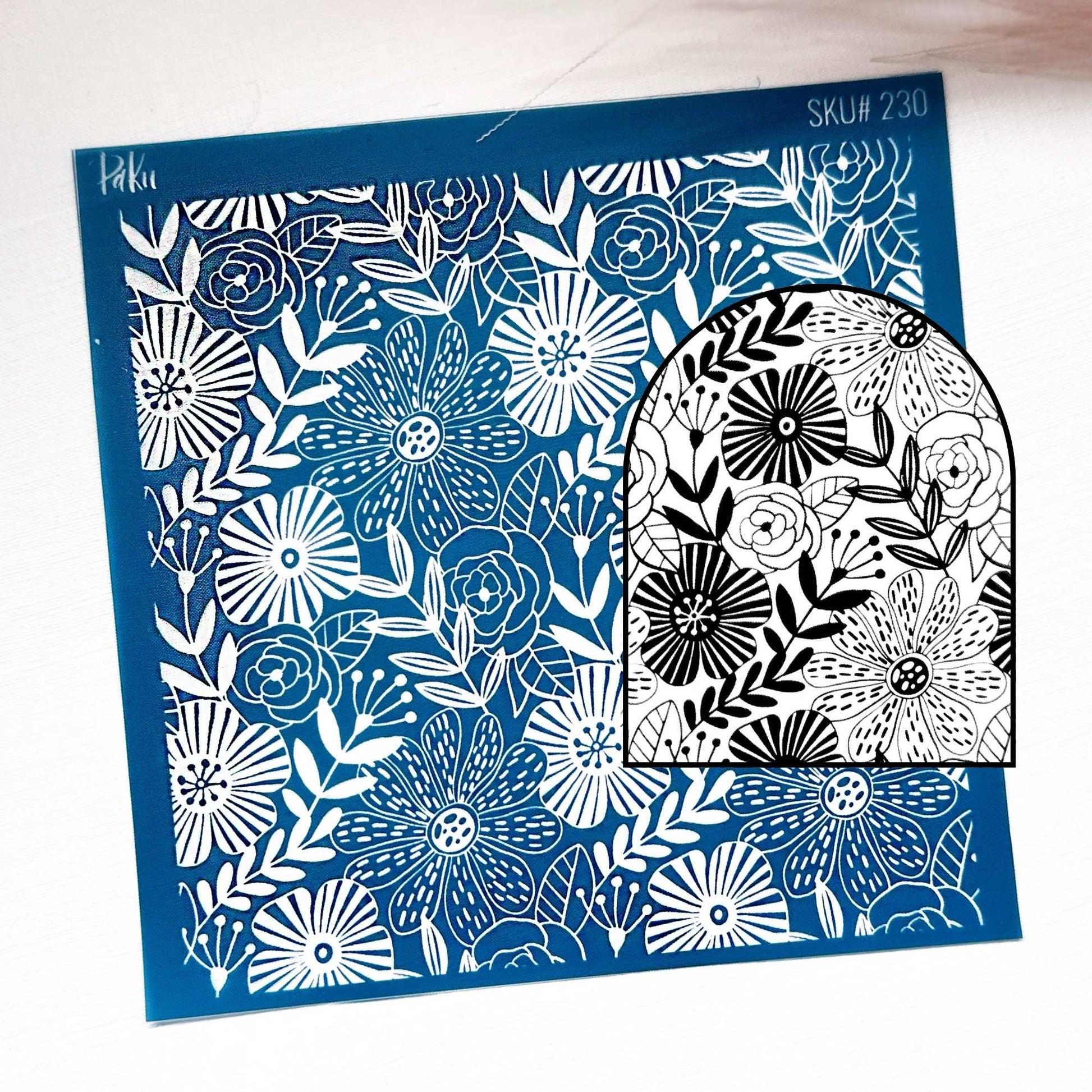 Funky Flowers Silkscreen Stencil - 