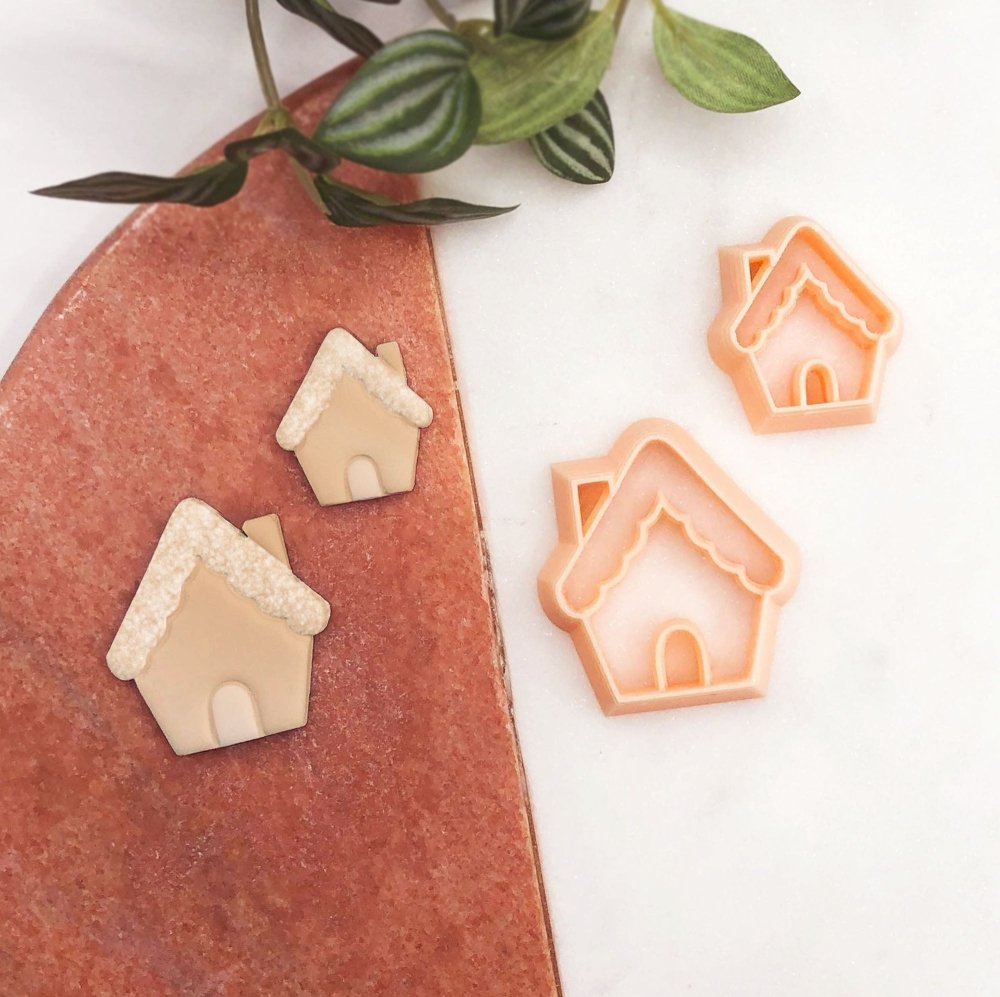 Gingerbread House Clay Cutter | Christmas Embossed Cutting Tool. - 