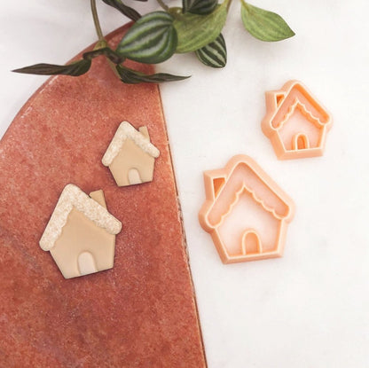 Gingerbread House Clay Cutter | Christmas Embossed Cutting Tool. - 