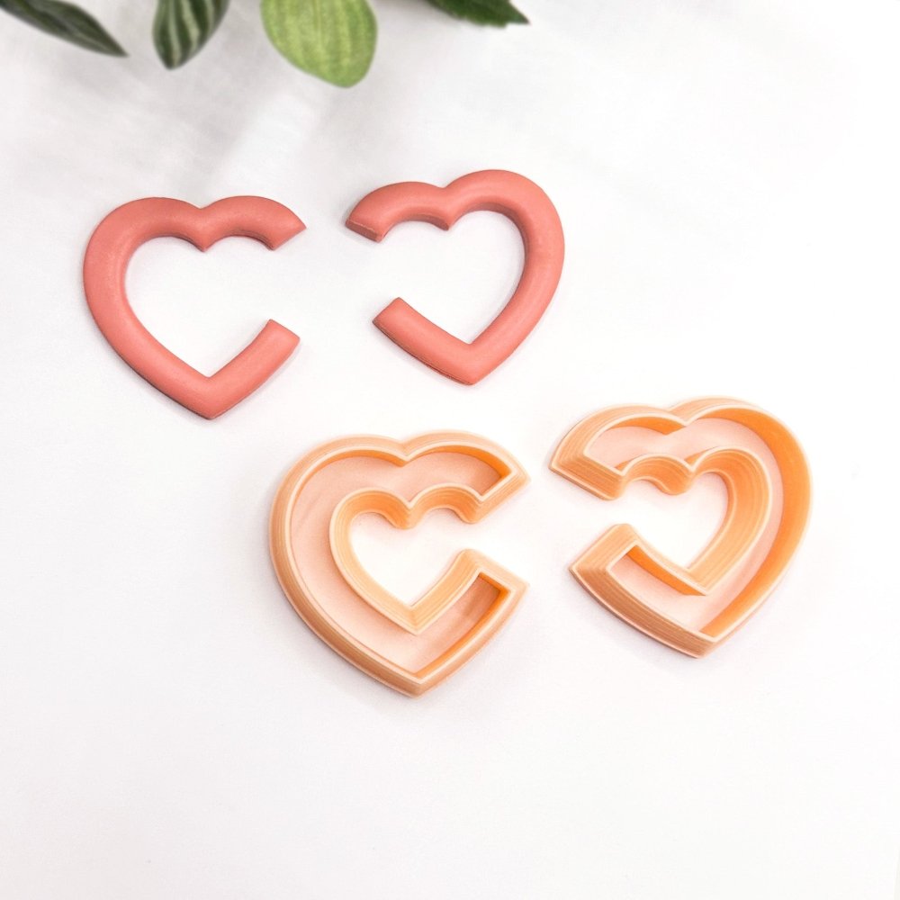 Heart Hoop Polymer Clay Cutter | Set Mirrored Hoops -Kaly and Klay