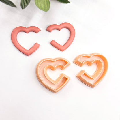 Heart Hoop Polymer Clay Cutter | Set Mirrored Hoops -Kaly and Klay